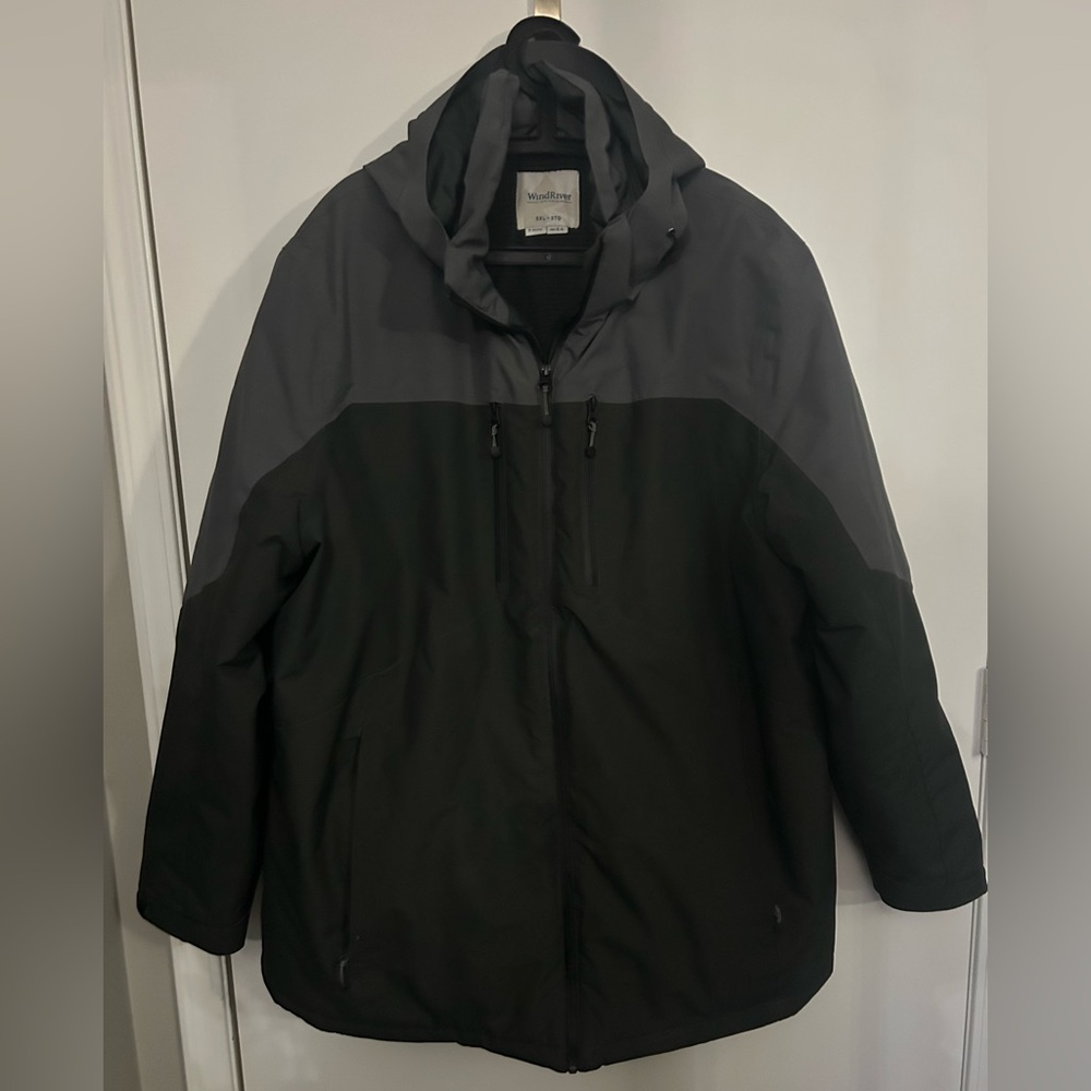 Wind River Men's Black and Gray T-max Hooded Winter Jacket size 3XL
